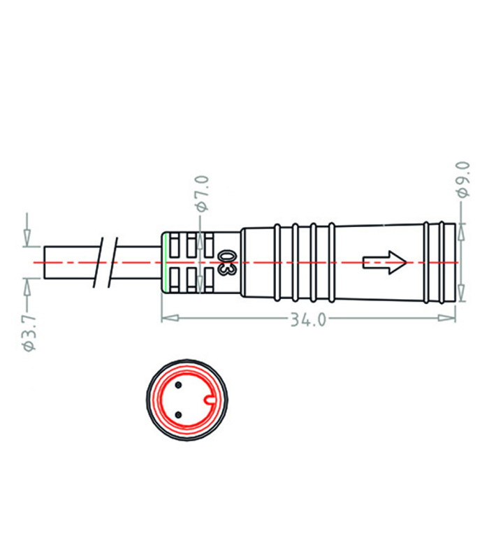 Mini B Female cable connector