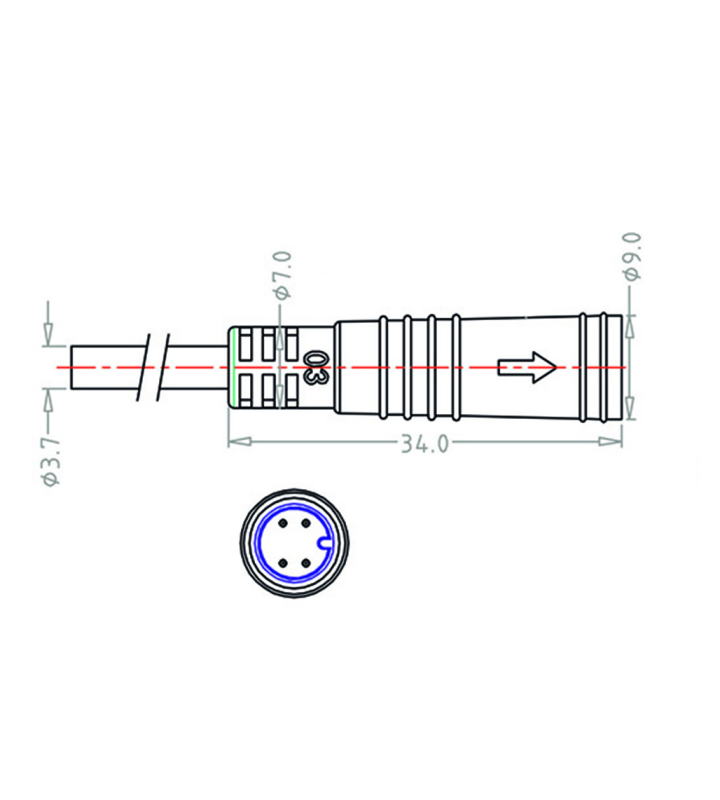 Mini B Female cable connector