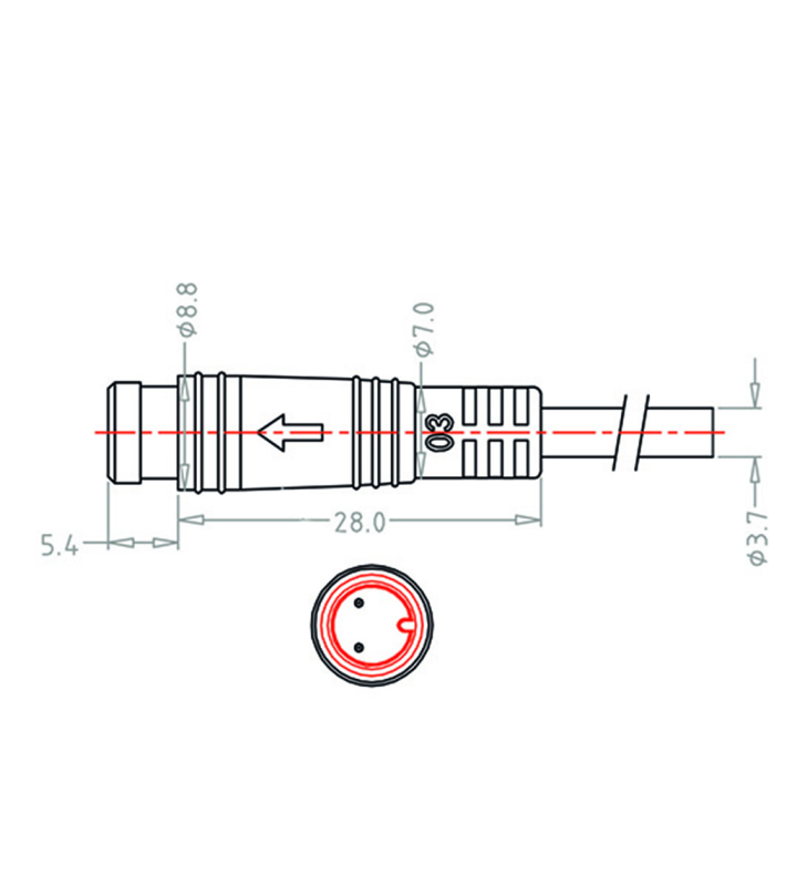 Mini B Male cable connector