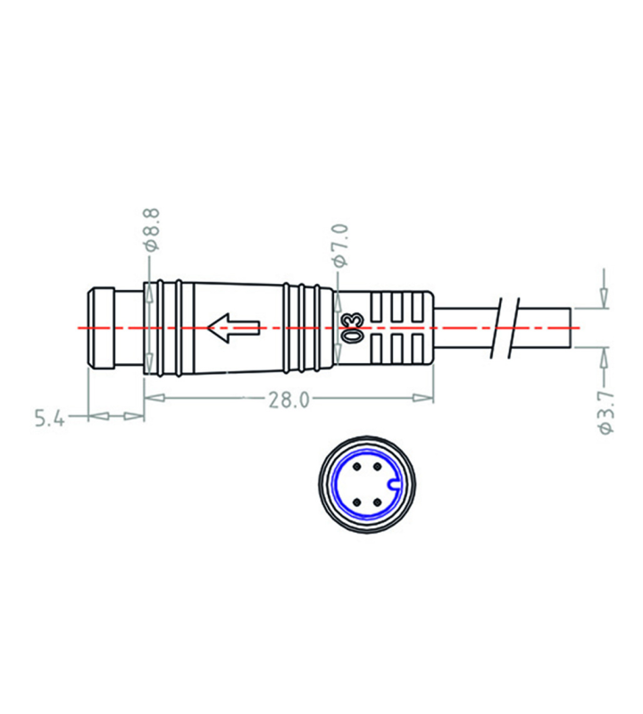 Mini B Male cable connector