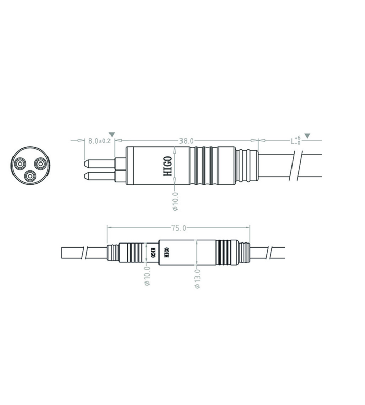 Male cable connector