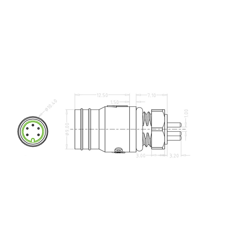 Mini B Female panel mount connector