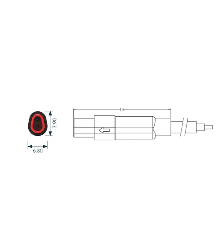 Mini F male cable connector