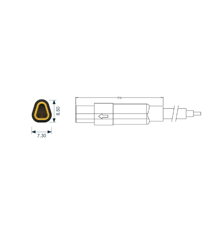 Mini F male cable connector