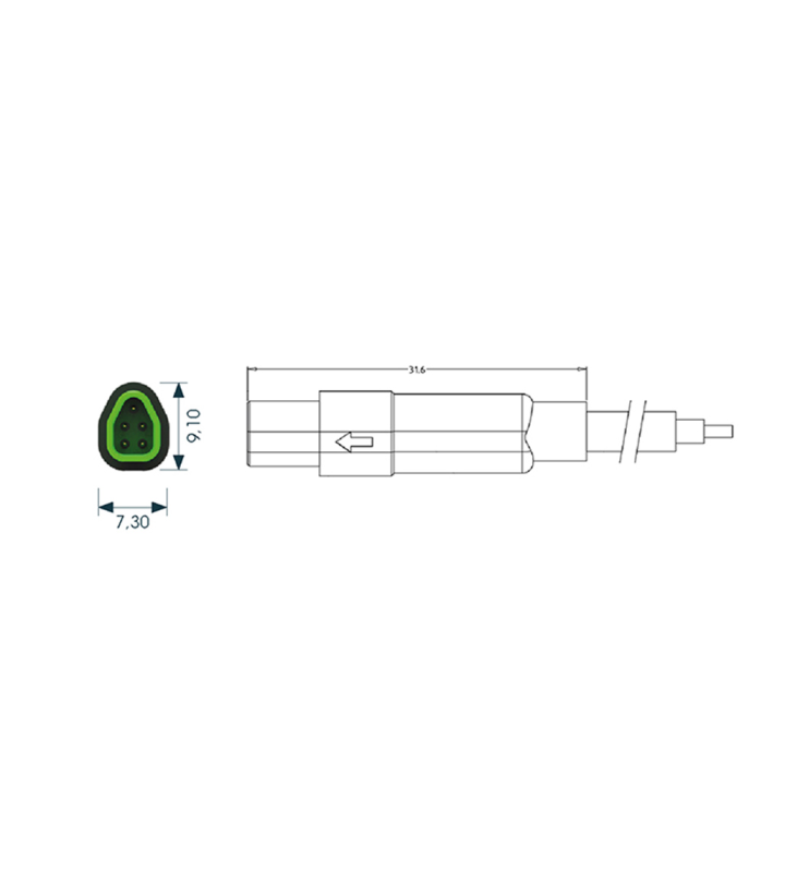 Mini F male cable connector