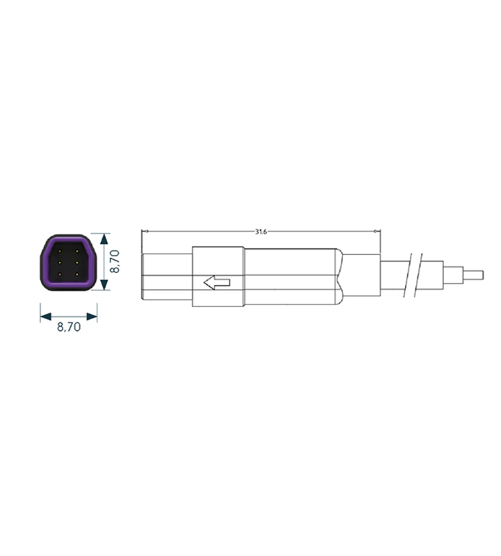 Mini F male cable connector