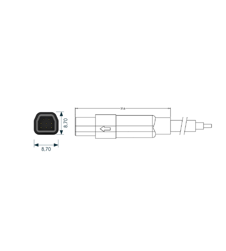 Mini F male cable connector