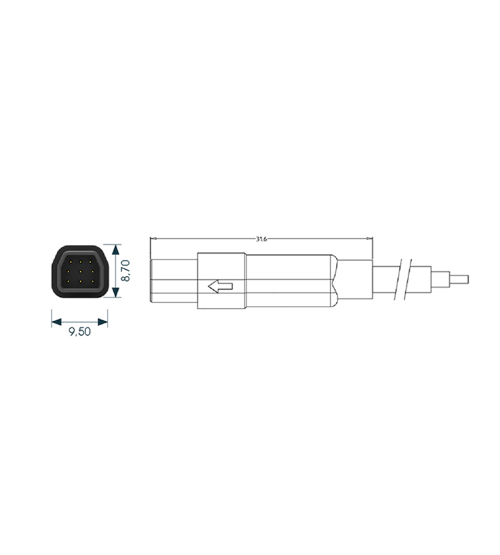 Mini F male cable connector