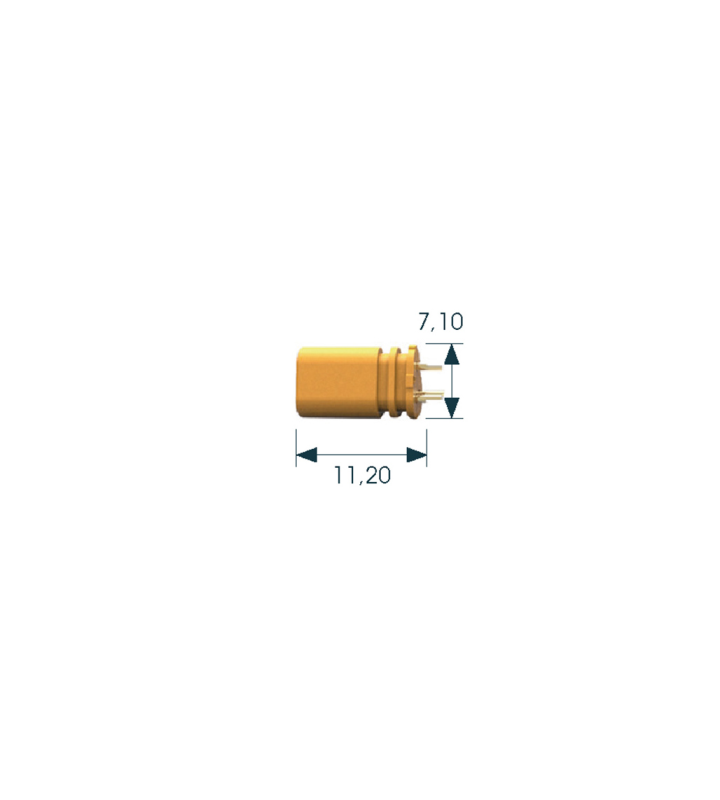 Mini F male panel mount connector