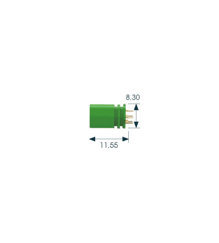 Mini F male panel mount connector