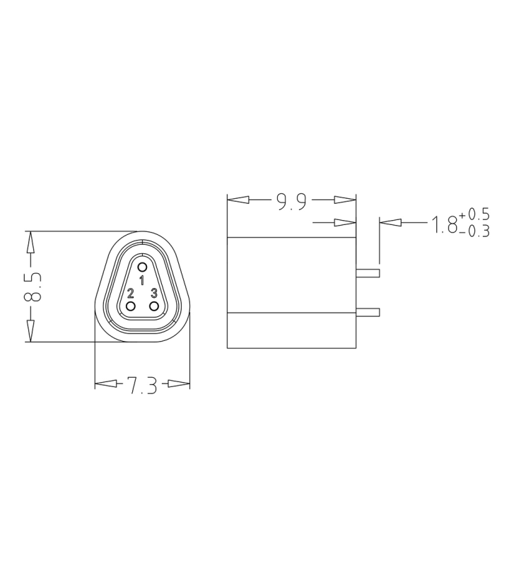 Mini F female panel mount connector