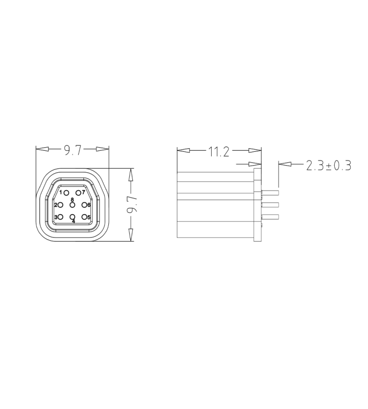 Mini F female panel mount connector