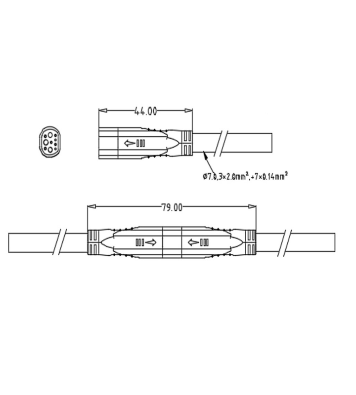 Male cable connector