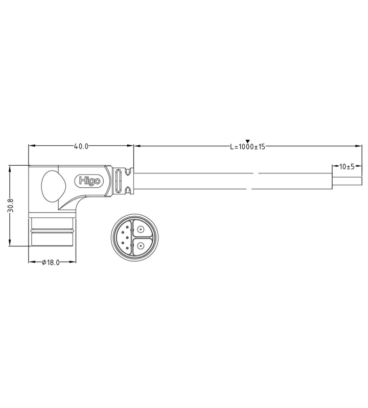 Male angled plug connector