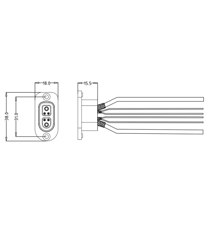 Female panel mount connector