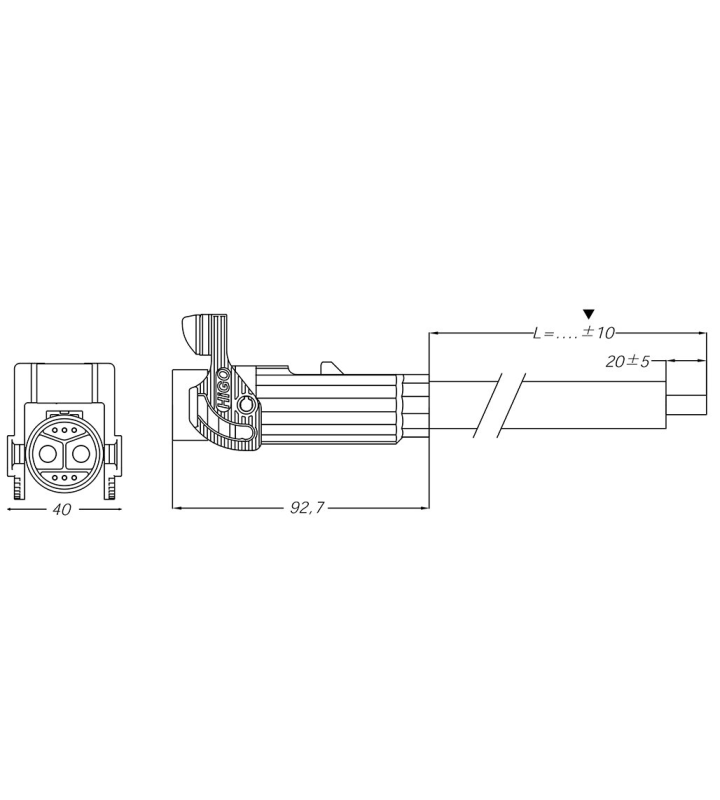 Male cable connector