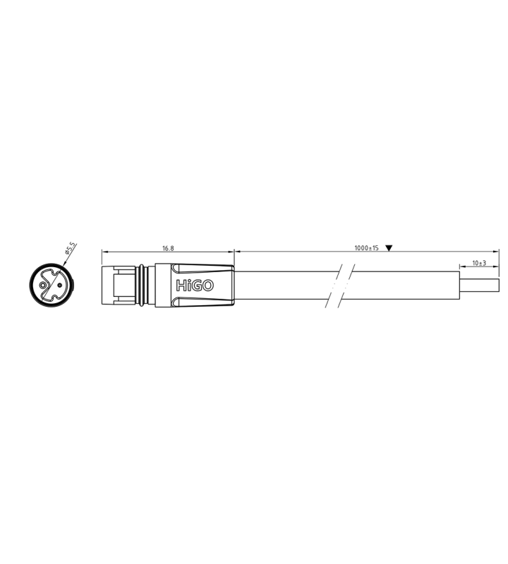 Micro M female cable connector