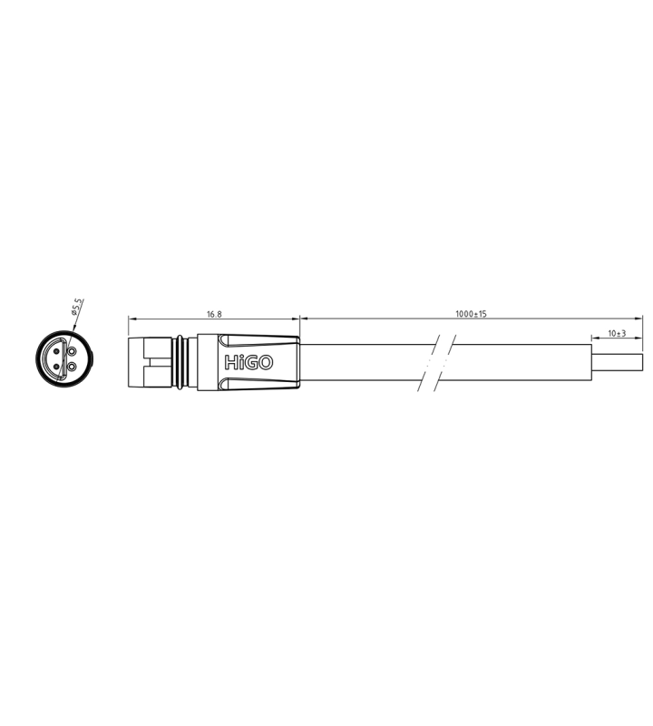 Micro M female cable connector