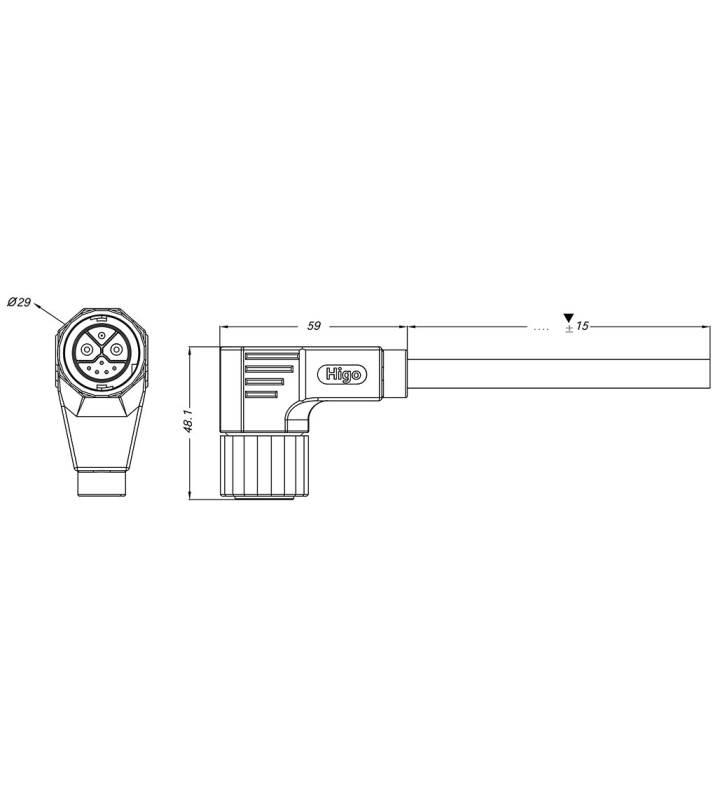 Female panel mount connector