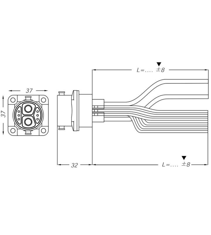 Female panel mount connector