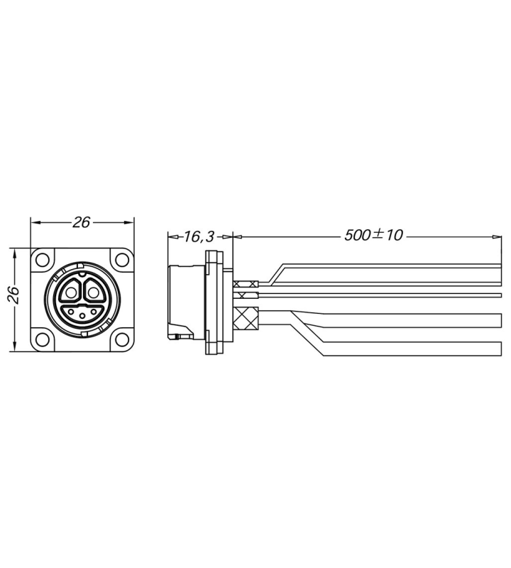 Female panel mount connector