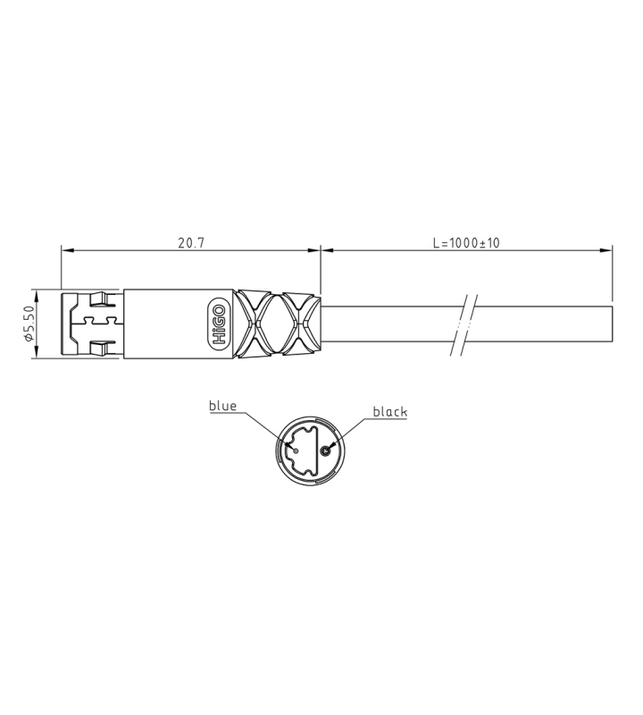 Micro X female cable connector