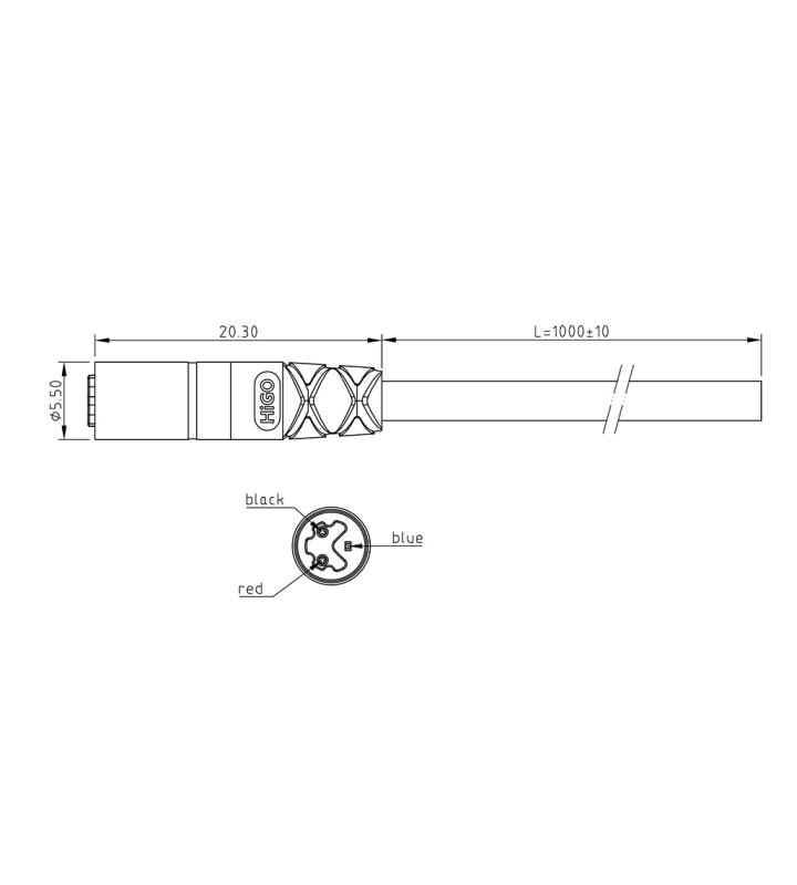 Micro X male cable connector