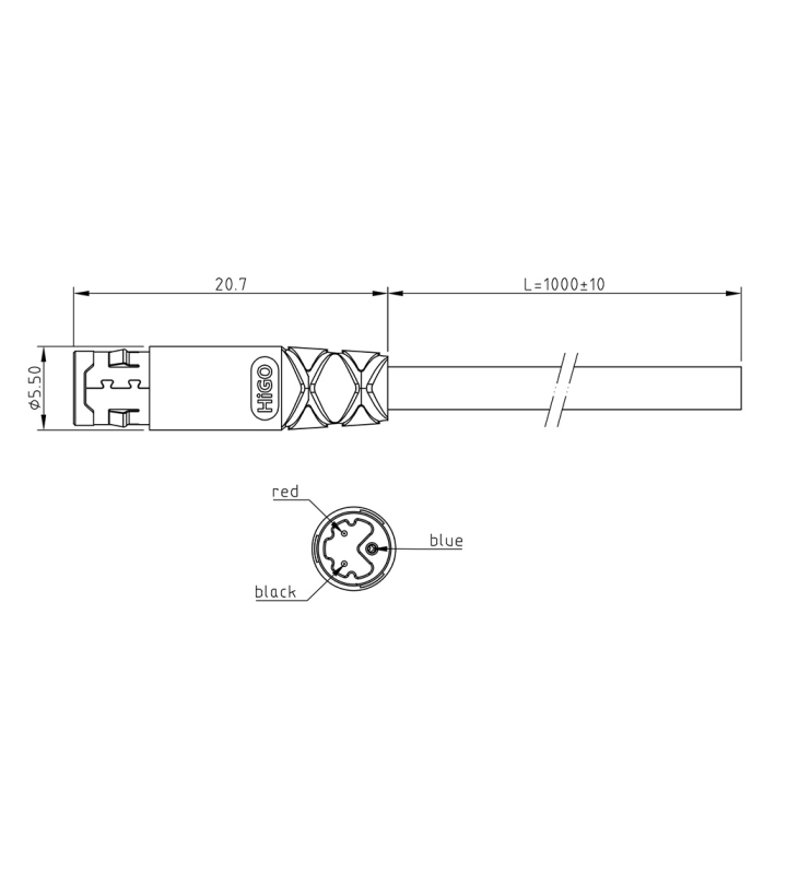 Micro X female cable connector