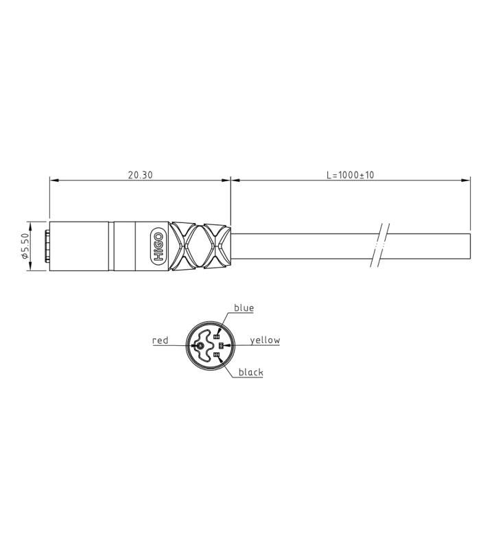 Micro X male cable connector