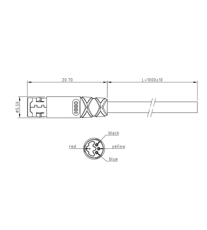 Micro X female cable connector