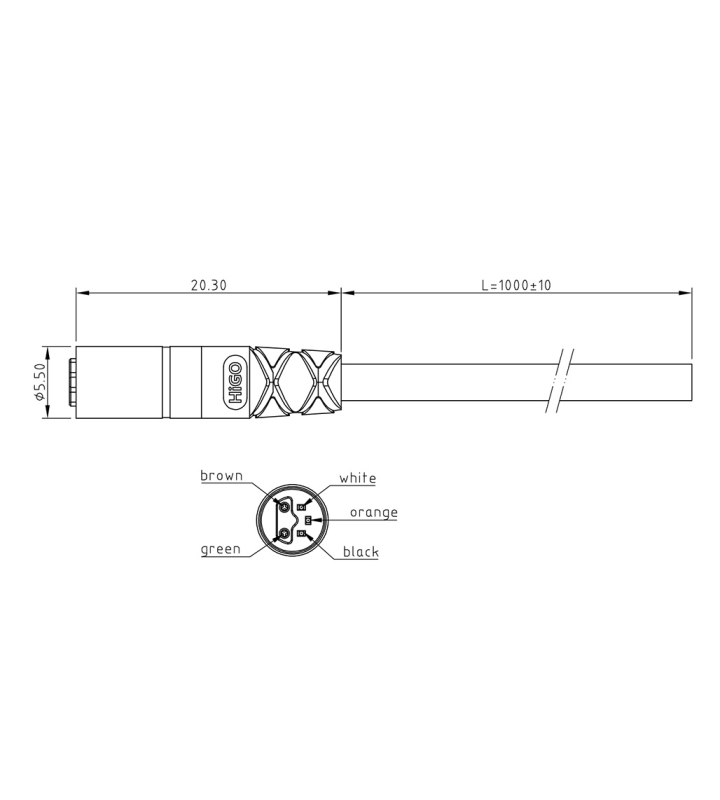 Micro X male cable connector