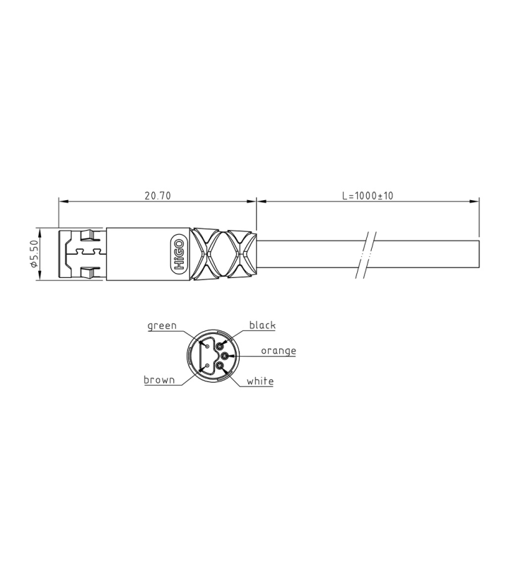 Micro X female cable connector