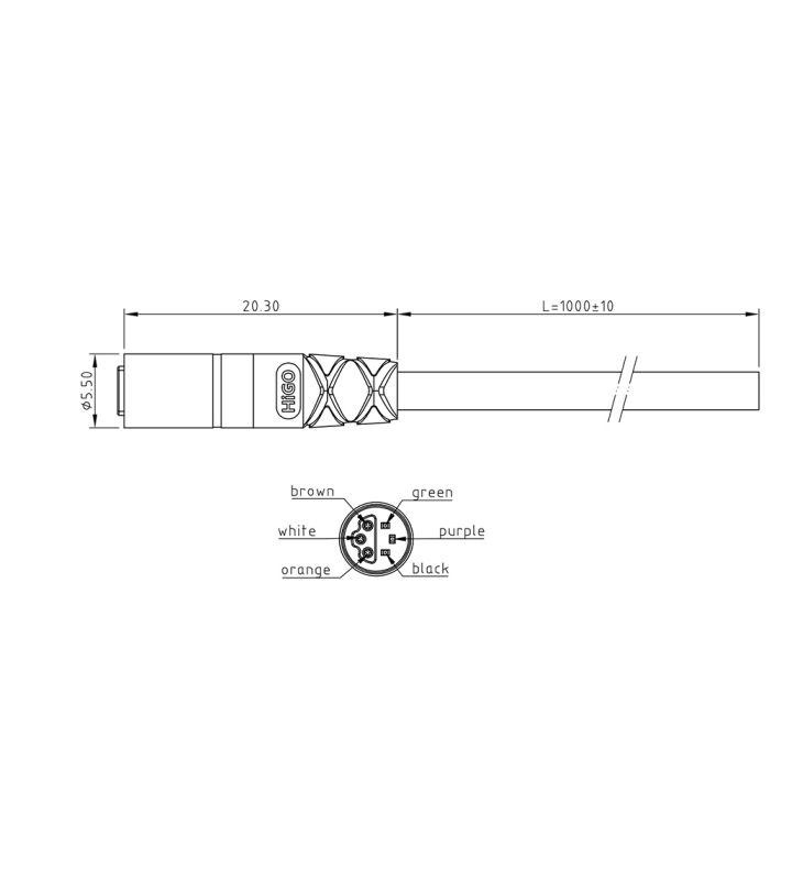 Micro X male cable connector