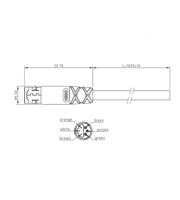 Micro X female cable connector