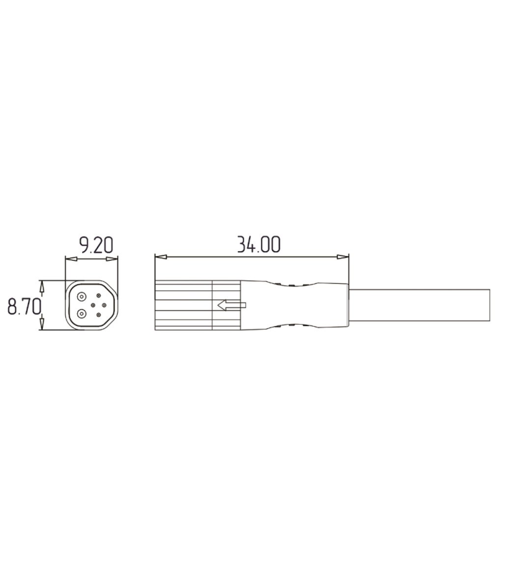 Male cable connector