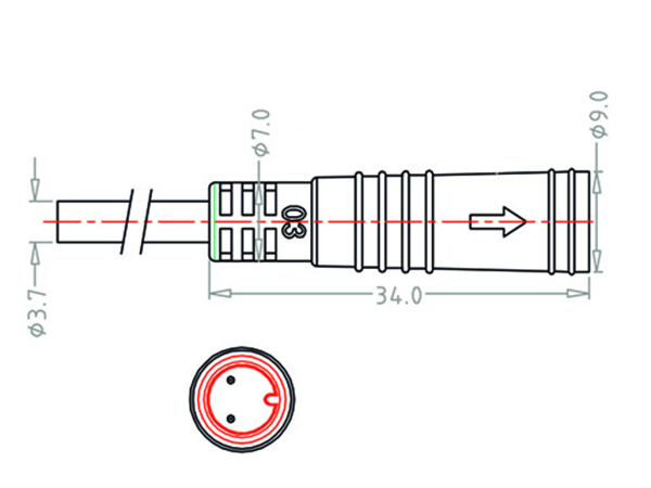 Mini B Female cable connector