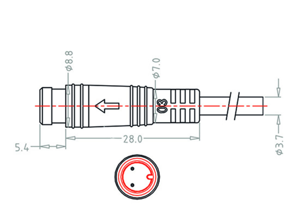 Mini B Male cable connector