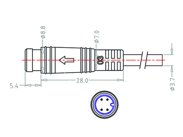 Mini B Male cable connector