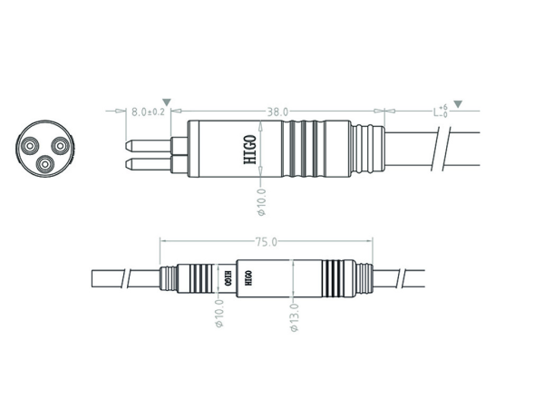 Male cable connector