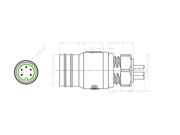 Mini B Female panel mount connector