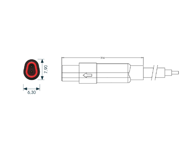 Mini F male cable connector