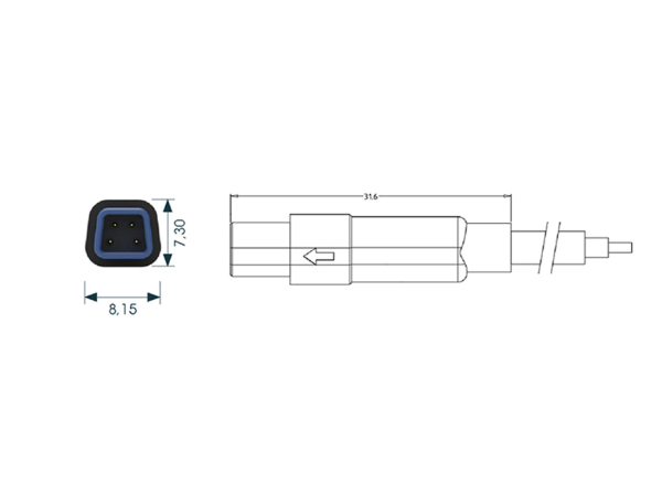 Mini F male cable connector