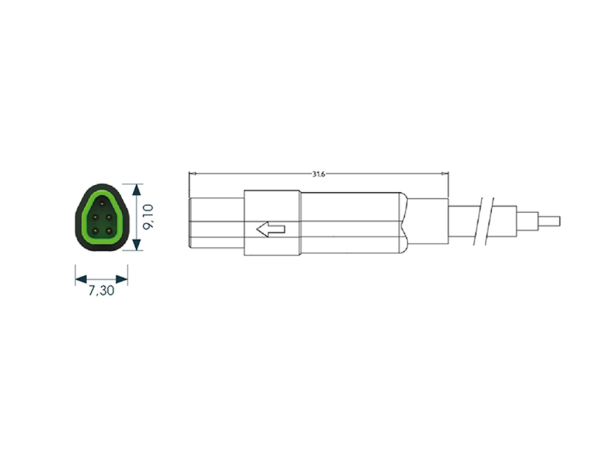 Mini F male cable connector