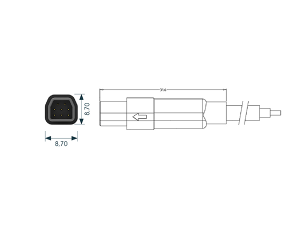 Mini F male cable connector