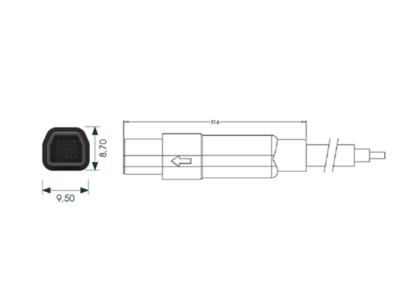 Mini F male cable connector