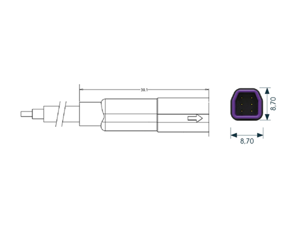 Mini F female cable connector