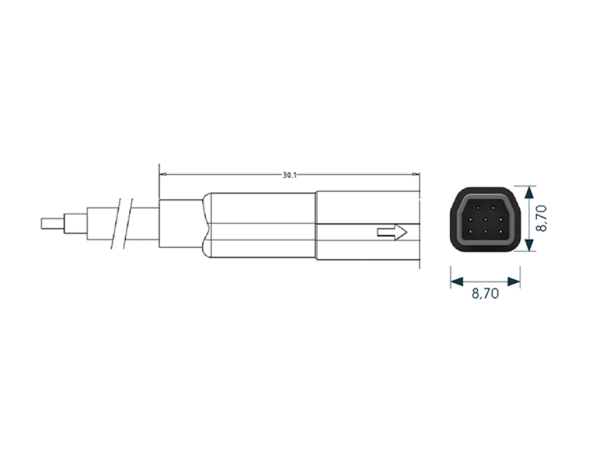 Mini F female cable connector