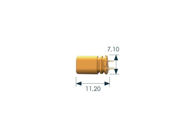 Mini F male panel mount connector