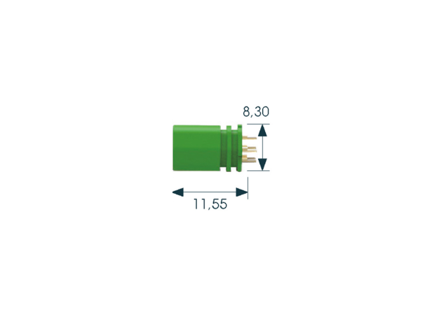 Mini F male panel mount connector