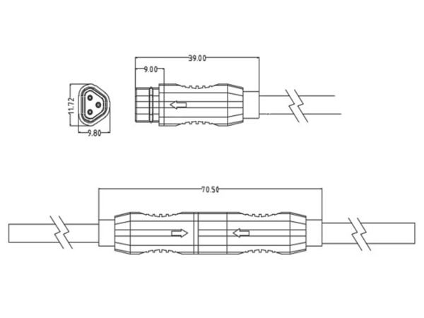 Male cable connector